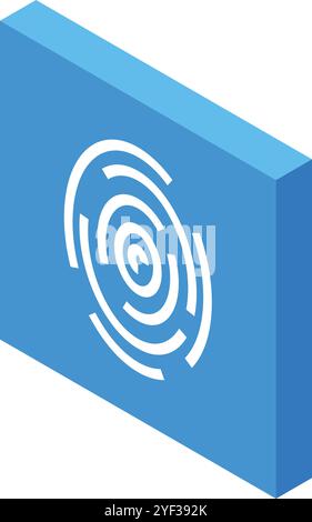 Biometric fingerprint scanner verifying identity using rotating circles, ensuring secure access and authentication Stock Vector