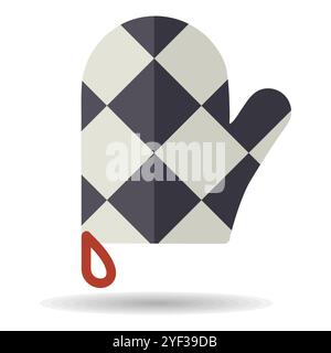 Close up of kitchen protective glove vector icon. Graph symbol for cooking web site design, logo, app, UI Stock Vector