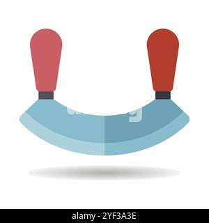 Double bladed herb-cutter or Mezzaluna vector icon. Kitchen appliances. Graph symbol for cooking web site design, logo, app, UI Stock Vector