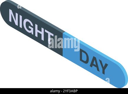 Slider transitioning from night to day, symbolizing change, balance, or a 247 service Stock Vector