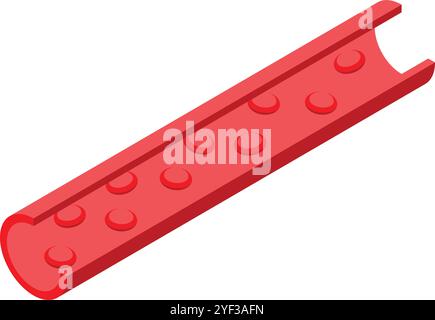 Red artery, vein, capillary or blood vessel showing circulation system, health care and medical concept Stock Vector