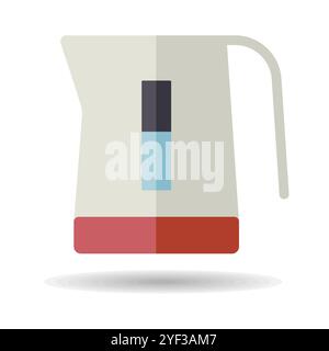 Electric kettle vector icon. Kitchen appliance. Graph symbol for cooking web site design, logo, app, UI Stock Vector