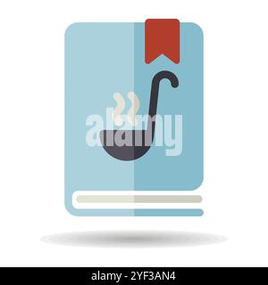 Cookbook or cookery book vector icon. Recipe book. Kitchen appliance. Graph symbol for cooking web site design, logo, app, UI Stock Vector