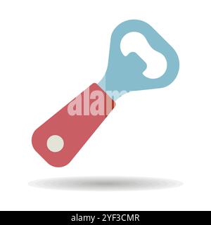 Close up of bottle opener vector icon. Kitchen appliances. Graph symbol for cooking web site design, logo, app, UI Stock Vector