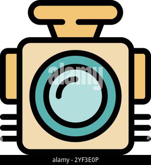 Car dvr camera recording traffic situation while driving on the road Stock Vector