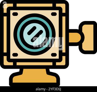 Security camera mounted on the wall providing surveillance and enhancing safety Stock Vector