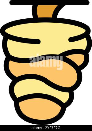 Hanging wasp nest icon in a flat design style illustrating the home of a wasp colony Stock Vector