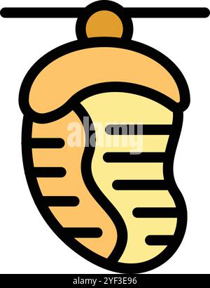 This icon of a cocoon is perfect for illustrating the different stages of metamorphosis Stock Vector