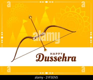 happy dussehra festival wishes greeting card design Stock Vector