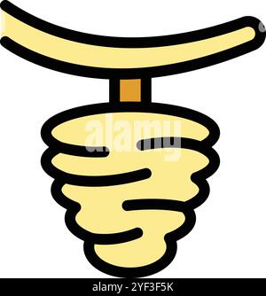 Beehive hanging on a branch with honeycomb inside, filled with fresh honey from the farm, natural organic product from nature Stock Vector