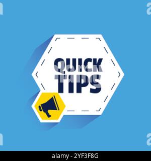 flat style quick tips background with megaphone Stock Vector Image ...