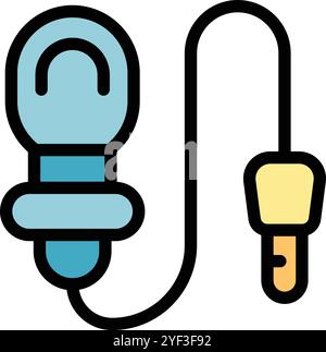 Medical endoscope icon in colorful line style, suitable for healthcare and medical related design projects Stock Vector