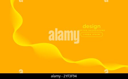 yellow background with curvy flowing wave design Stock Vector Image ...