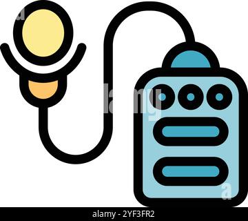 This colorful icon represents a baby monitor, suitable for projects related to childcare, parenting, technology and more Stock Vector