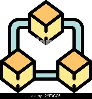 Illustration of interconnected blocks forming a chain, representing ...