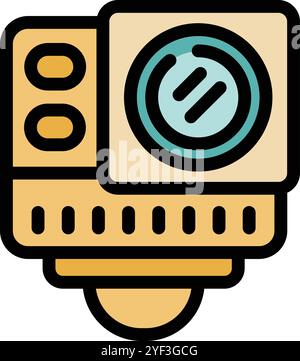Action camera capturing breathtaking moments during thrilling adventures, designed for outdoor enthusiasts and sports lovers Stock Vector