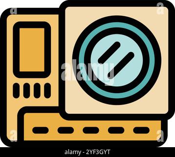 This icon features a modern action camera, designed for capturing high quality footage during various activities Stock Vector