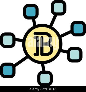Visual representation of blockchain technology connecting multiple devices, highlighting its potential in secure and decentralized data management Stock Vector