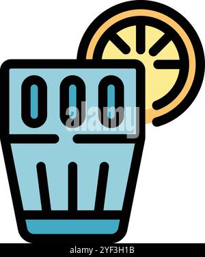 Aperol spritz cocktail is being prepared with a glass and an orange slice garnish Stock Vector