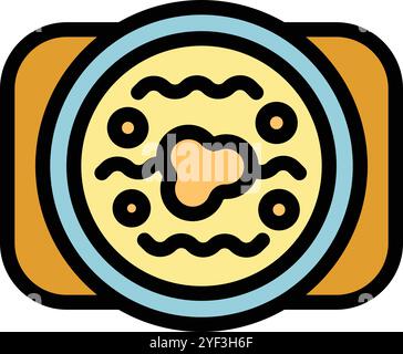 Petri dish containing agar and bacteria growing in culture medium for scientific research Stock Vector