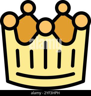 Line art crown symbol representing royalty and leadership Stock Vector ...