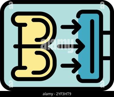 Illustrating the complex process of bitcoin mining, this image represents the generation of cryptocurrency Stock Vector