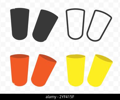 Hearing protection ear plug icon symbol. Ear safety sign, protective earplugs sign logo. Vector illustration image. Isolated on white background. Stock Vector