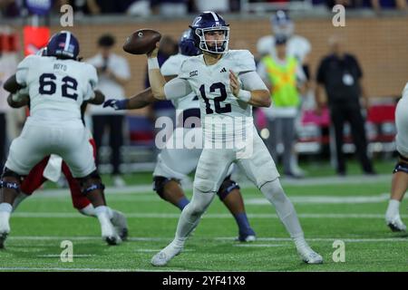 Mobile, Alabama, USA. 2nd Nov, 2024. Georgia Southern Eagles quarterback JC French (12) passes during a college football game between the Georgia Southern Eagles and the South Alabama Jaguars at Hancock-Whitney Stadium in Mobile, Alabama. Bobby McDuffie/CSM/Alamy Live News Stock Photo