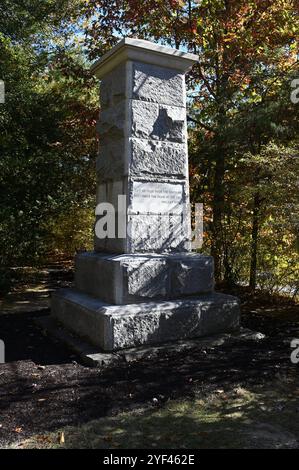 Granite memorial to Lieutenant-General Thomas J "Stonewall" Jackson who died on May 10, 1863 (Age 39) at Chancellorsville. Stock Photo