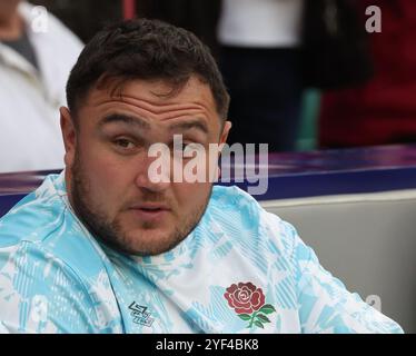 London, UK. 02nd Nov, 2024. Jamie George of England during Autumn Nations Series International Rugby between England against New Zealand at Allianz stadium, Twickenham, London on 02nd November, 2024 Credit: Action Foto Sport/Alamy Live News Stock Photo