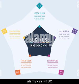 Business Infographic template 5 steps, objects, elements or options infographic business design Stock Vector