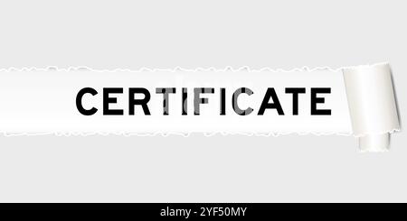 Ripped gray paper background that have word certificate under torn part Stock Vector