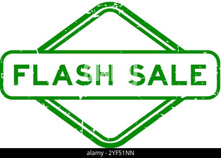 Grunge green flash sale word rubber seal stamp on white background Stock Vector