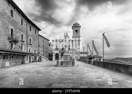 The scenic Liberty Square, main central square nestled in the heart of the World's oldest Republic and one of the main landmarks of the country of San Stock Photo