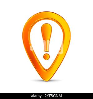 Orange pointer marker on white background. Isolated 3D illustration Stock Photo