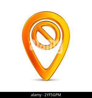 Orange pointer marker on white background. Isolated 3D illustration Stock Photo