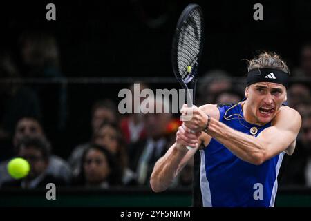 Paris, France. 03rd Nov, 2024. Alexander ZVEREV of Germany during the seventh day of the Rolex Paris Masters 2024, ATP Masters 1000 tennis tournament on November 03, 2024 at Accor Arena in Paris, France - Photo Matthieu Mirville/DPPI Credit: DPPI Media/Alamy Live News Stock Photo