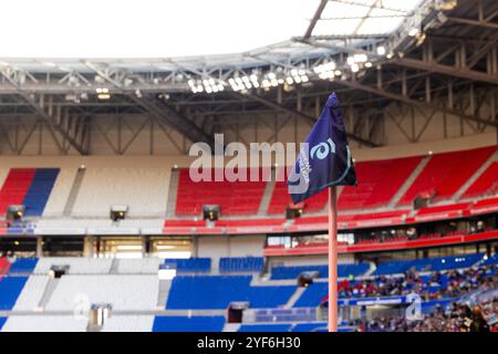 Lyon, France. 03rd Nov, 2024. Arkema Premier Ligue flag during the Arkema Premiere Ligue game between Olympique Lyonnais and Paris Saint-Germain at Groupama Stadium in Lyon, France. (Pauline FIGUET/SPP) Credit: SPP Sport Press Photo. /Alamy Live News Stock Photo