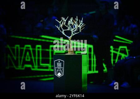 Paris, France. 03rd Nov, 2024. Illustration of the trophy during the Rolex Paris Masters in Bercy on November 3, 2024. Photo by Tomas Stevens/ABACAPRESS.COM Credit: Abaca Press/Alamy Live News Stock Photo