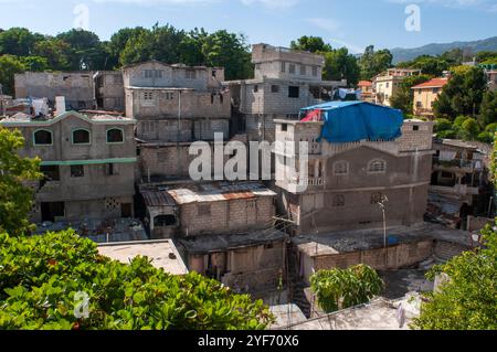 View of Port au Prince hillside slum, Haiti Stock Photo