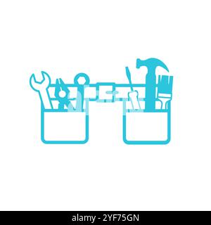 Toolbelt icon. Isolated on white background. From blue icon set. Stock Vector