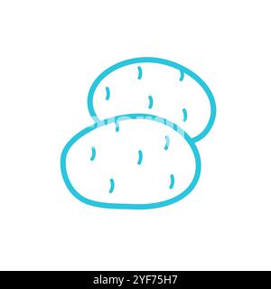 Potato icon. Isolated on white background. From blue icon set. Stock Vector