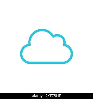 White cloud icon. Isolated on white background. From blue icon set. Stock Vector