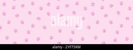 Cat little paws banner background Stock Vector