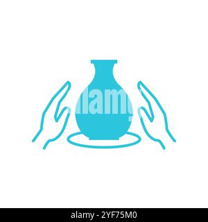 Shaping ceramics icon. Isolated on white background. From blue icon set. Stock Vector