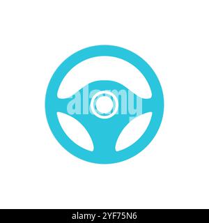 Car Steering Wheel icon. Isolated on white background. From blue icon set. Stock Vector
