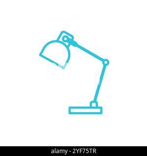 Desk lamp icon. Isolated on white background. From blue icon set. Stock Vector