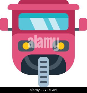 Pink and blue auto rickshaw taxi public transportation icon in flat style Stock Vector