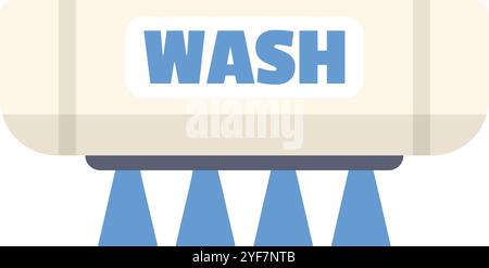 Illustration of an automatic car wash system spraying water, perfect for car wash related designs Stock Vector