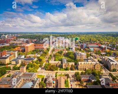 Ann Arbor, Michigan, USA college town skyline in the afternoon. Stock Photo